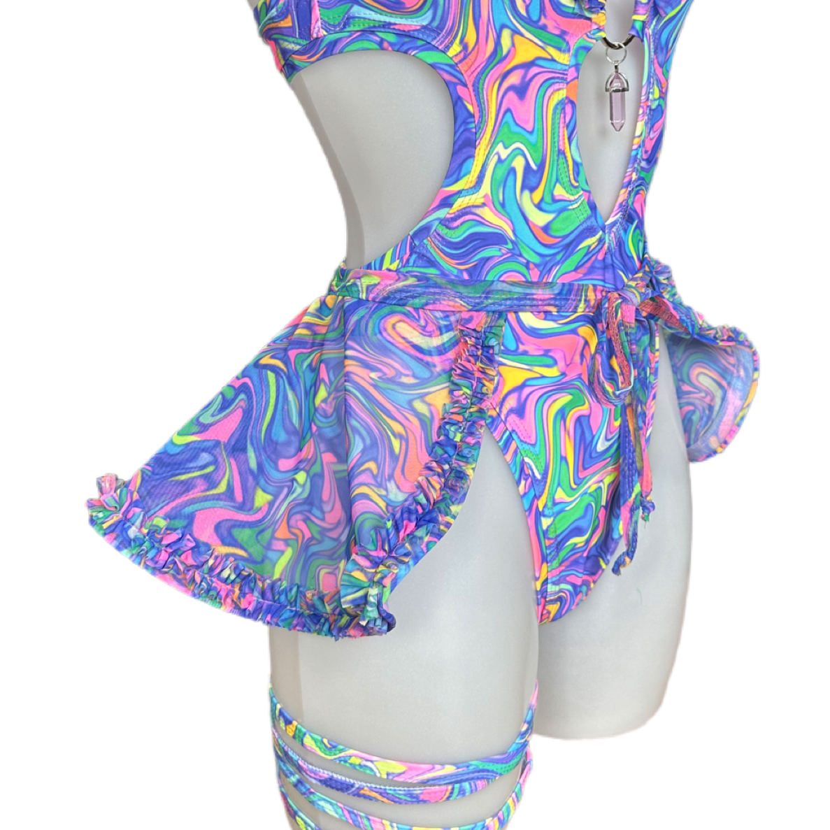 Frill Mesh Overskirt