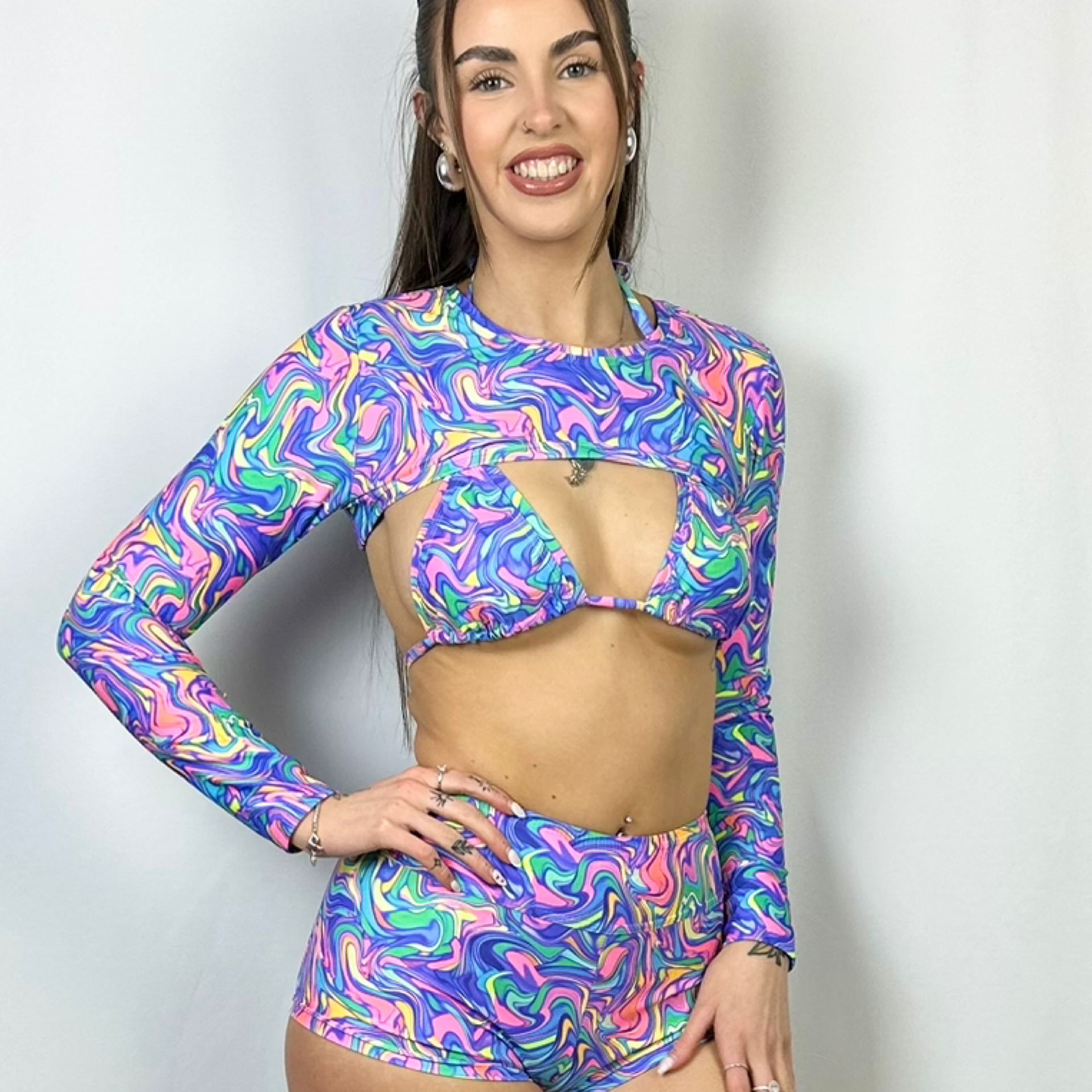 Fitted Sleeve Extreme Crop Top