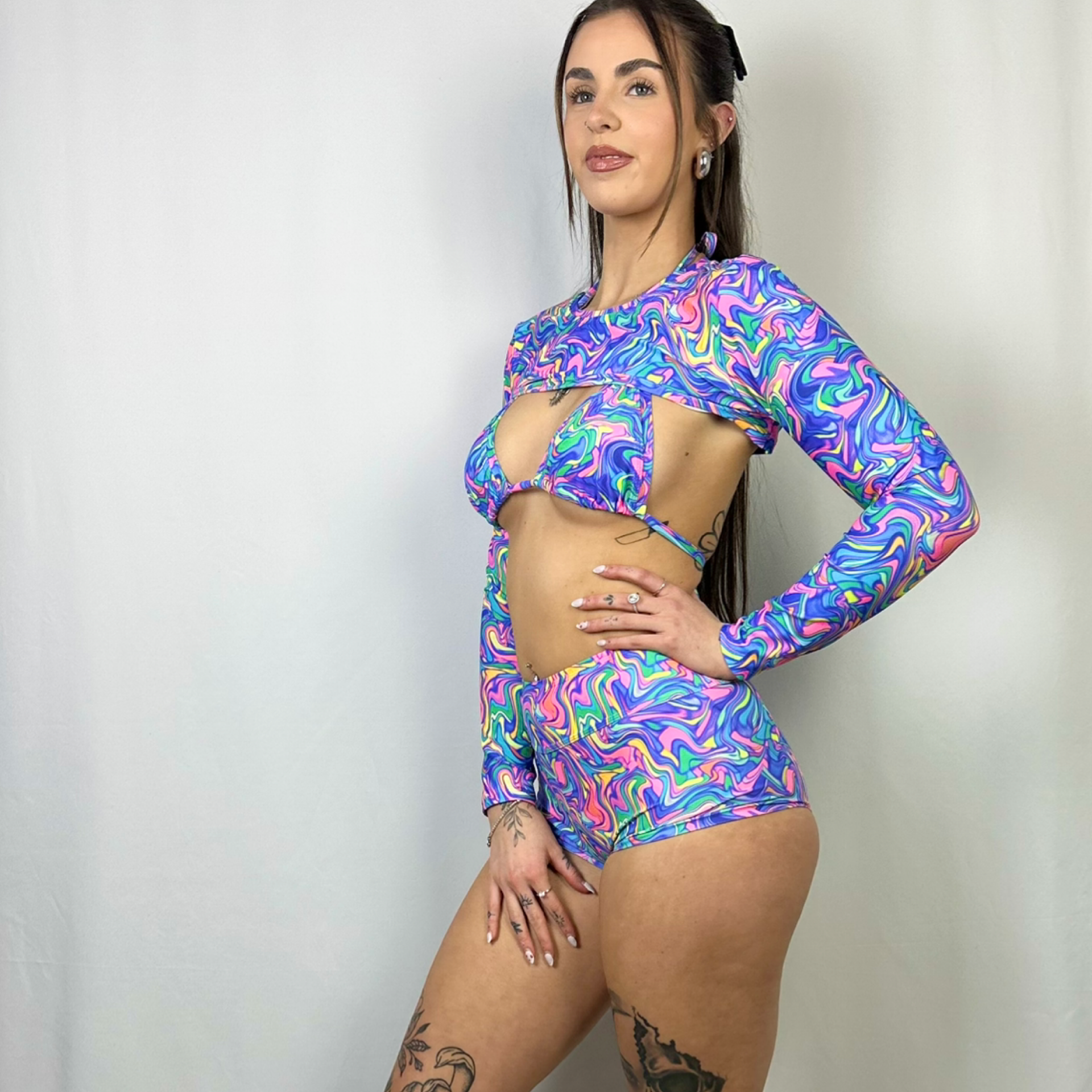 Fitted Sleeve Extreme Crop Top